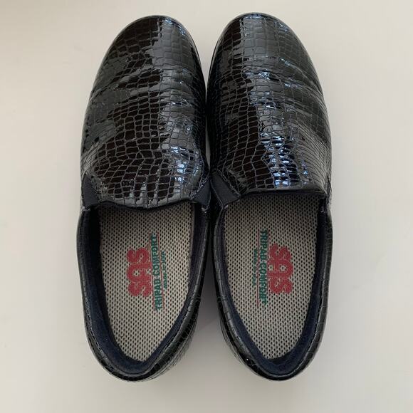 SAS Viva C Black Patent Leather Slip-on Size 8N - Picture 4 of 10